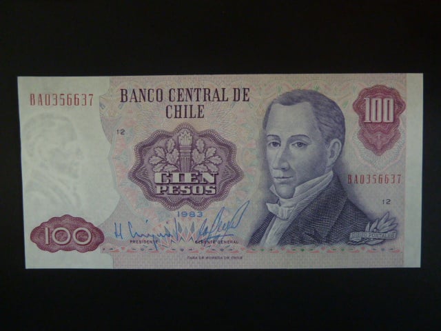 Chile, 100 Pesos 1983, BNB. B288i, Pi. 152