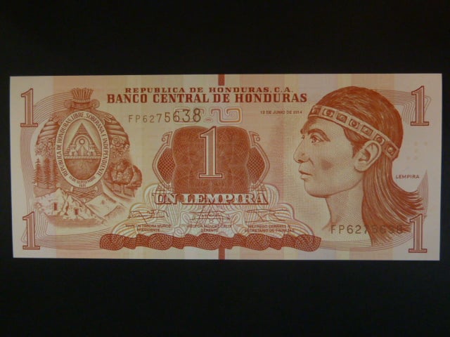 HONDURAS, 1 Lempira 2014, BNB. B344b, Pi. 96b