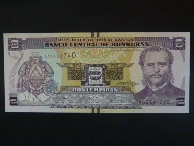 HONDURAS, 2 Lempira 2016, BNB. B345c, Pi. 97c
