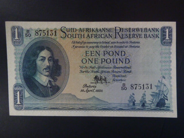 JIŽNÍ AFRIKA, 1 pound 1950, BNB. B721d, Pi. 93d