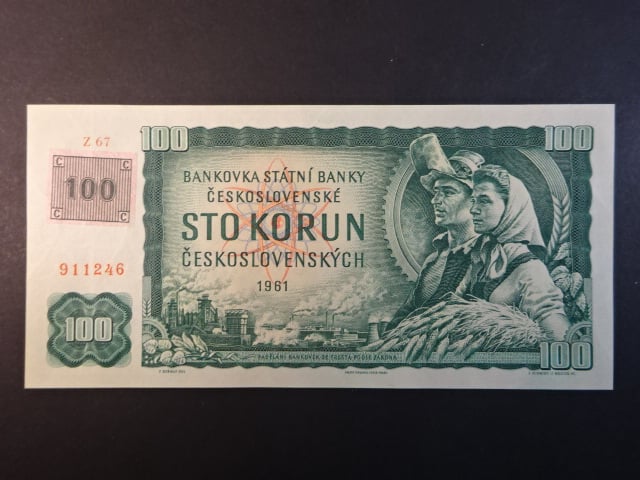 100 Kč 1961/1993 série Z 67, kolek