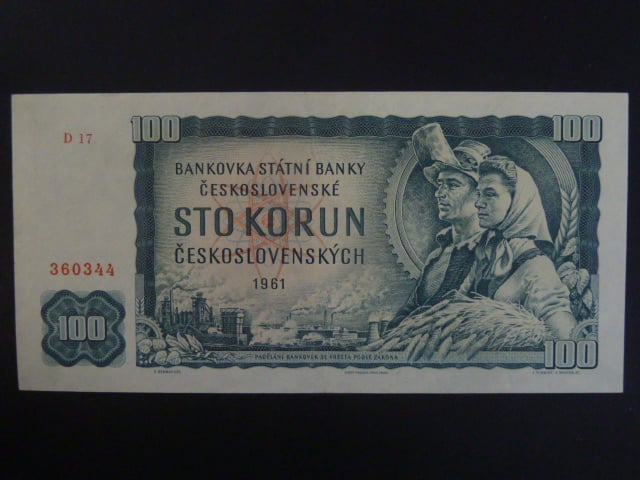 100 Kčs 1961 série D 17