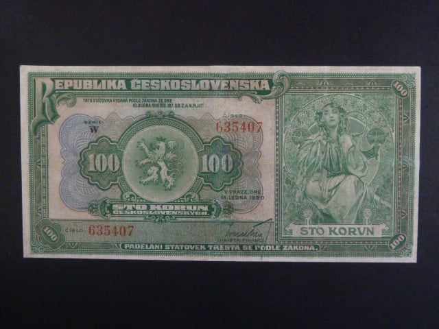 100 Kč 1920 série W
