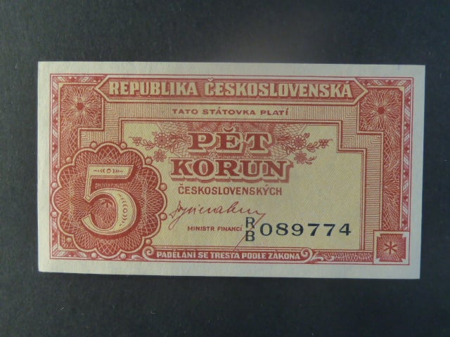 5 Kčs 1945 série R/B