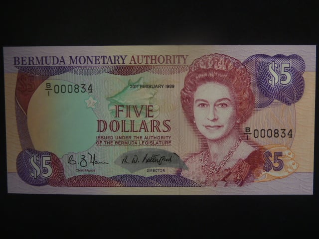 BERMUDY, 5 Dollars 1989, BNB. B209a, Pi. 35b