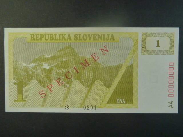 1 Tolar 1990, BNB. B201as1, Pi. 1, s přetiskem SPECIMEN, anulát