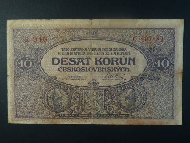 10 Kč 1919 série O 109