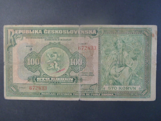 100 Kč 1920 série J