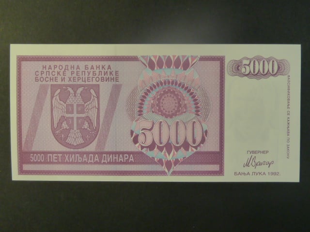 5000 Dinara 1992, BNB. B106a, Pi. 138
