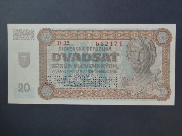 20 Ks 1942 série If 12 perf. SPECIMEN dole