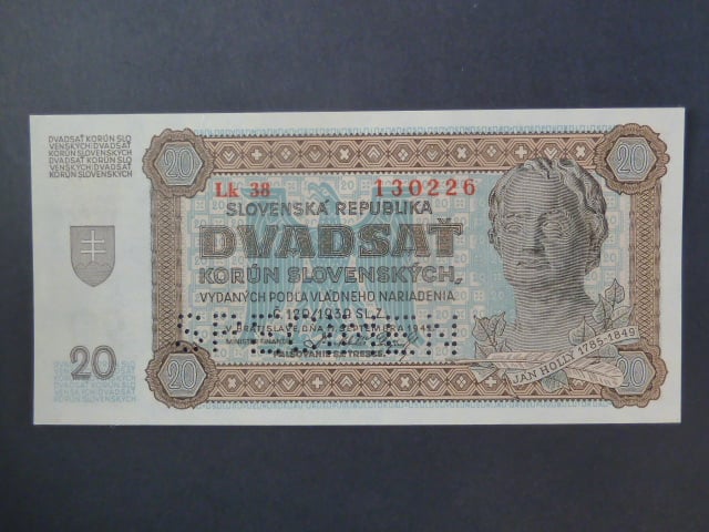 20 Ks 1942 série Lk 38 perf. SPECIMEN dole