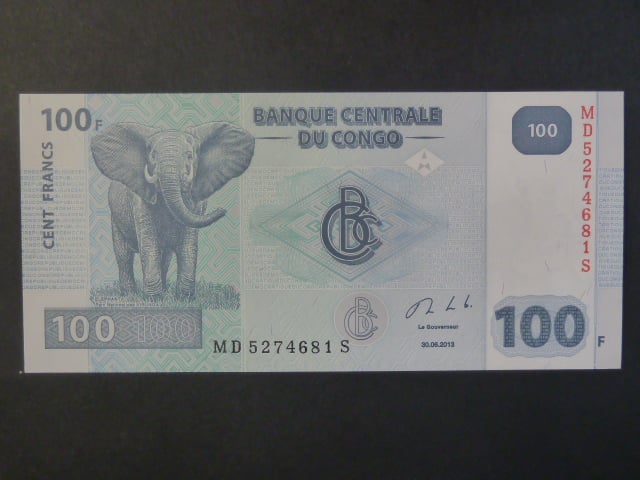 KONGO, 100 Francs 2013 MD/S, BNB. B320c, Pi. 98
