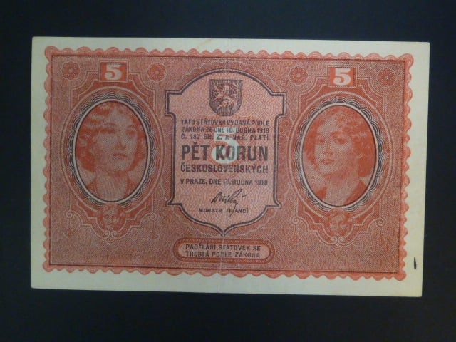 5 Kč 1919 série 0166