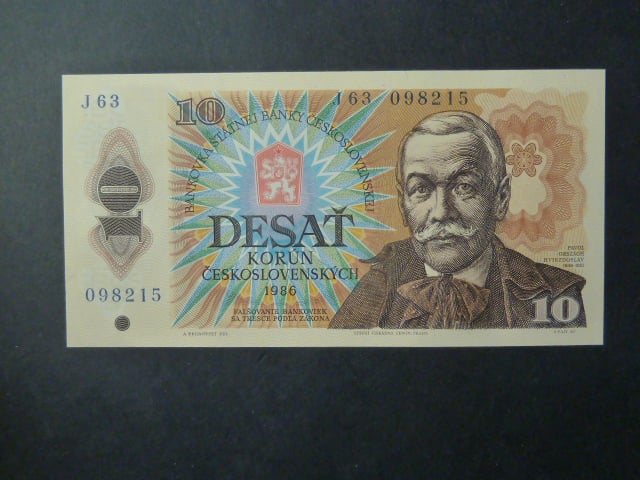 10 Kčs 1986 série J 63, II. tisková deska