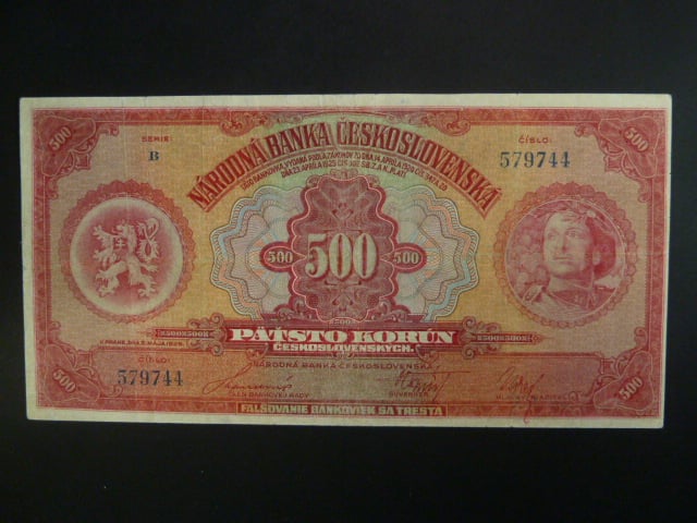 500 Kč 1929 série B