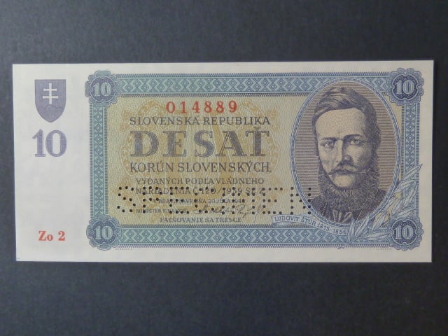 10 Ks 1943 série Zo 2, perf. SPECIMEN dole