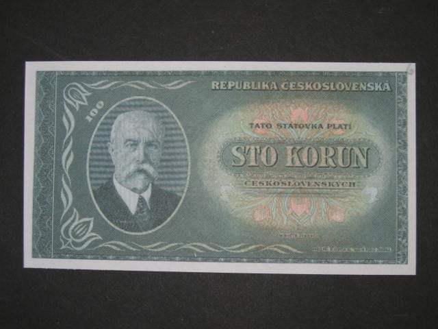 100 Kčs 1945, návrh, oboustranná