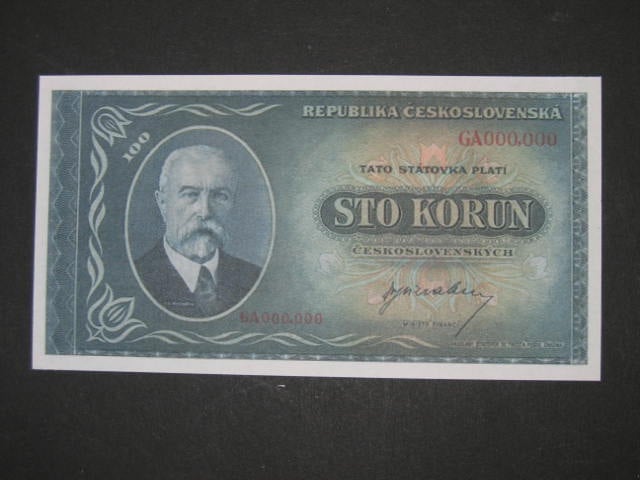 100 Kčs 1945, anulát, oboustranná