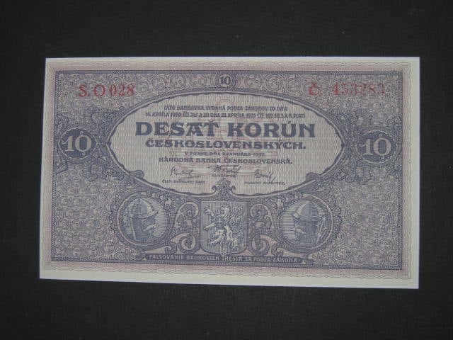 10 Kč 1927, série O, oboustranná