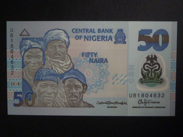 NIGÉRIE, 50 Naira 2018, BNB. B236k, Pi. 40