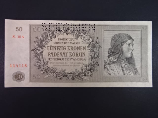 50 K 1944 série 10 A, perf. SPECIMEN
