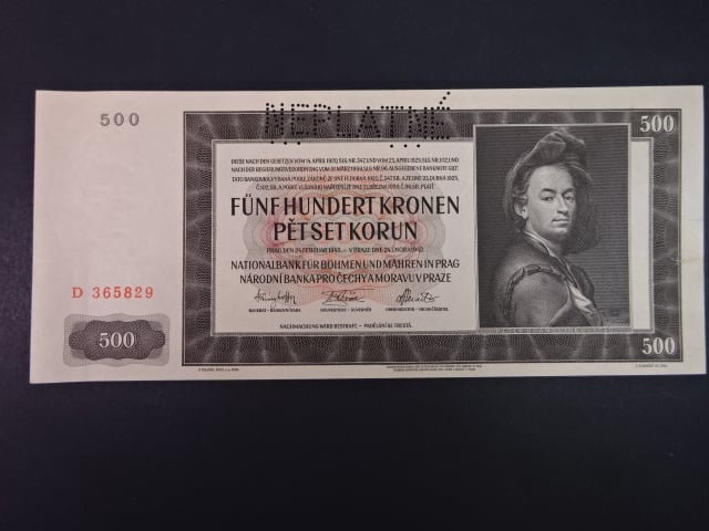 500 K 1942 série D, I. vydání, perf. NEPLATNÉ