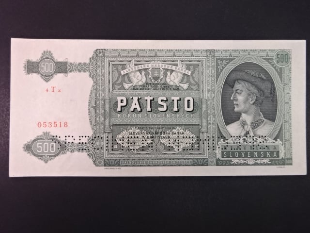 500 Ks 1941 série 4Tx, 2x perf. SPECIMEN dole