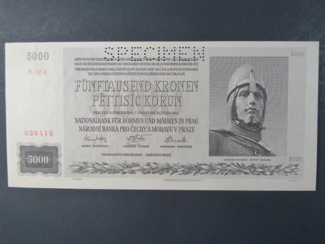 5000 K 1944 série 02 A, perf. SPECIMEN