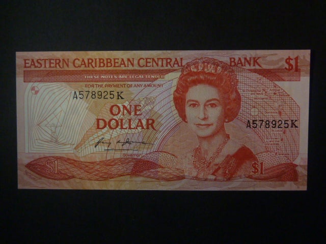 VÝCHODOKARIBSKÉ STÁTY, Sv. Kitts a Nevis 1 Dollar 1986, BNB. B201k, Pi. 17