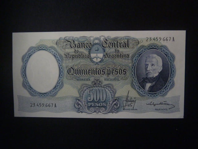 ARGENTINA, 500 Pesos 1966, BNB. B331c, Pi. 278