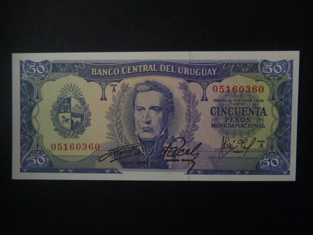 URUGUAY, 50 pesos 1967, BNB. B506d, Pi. 46