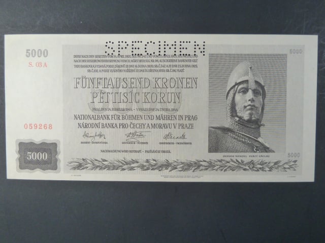 5000 K 1944 série 03 A, perf. SPECIMEN