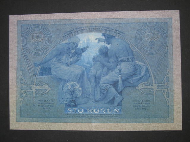 100 K 1919 poukázka království českého, nevydaná, oboustranná