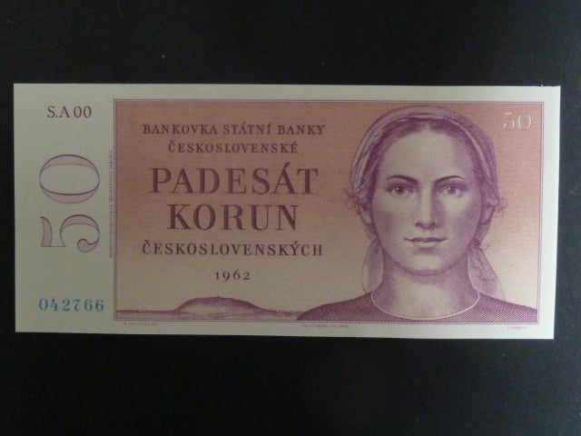 50 Kčs 1962, nevydaná, oboustranná