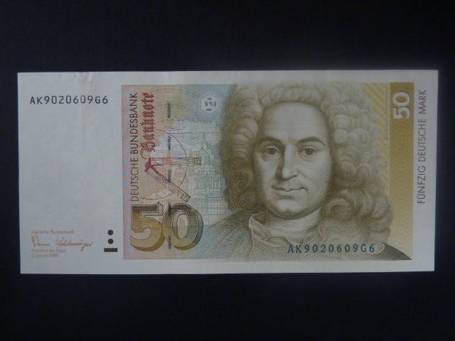 Bundesrepublik, 50 Deutsche Mark 2.1.1989 série AK, BNB. B225a, Pi. 40