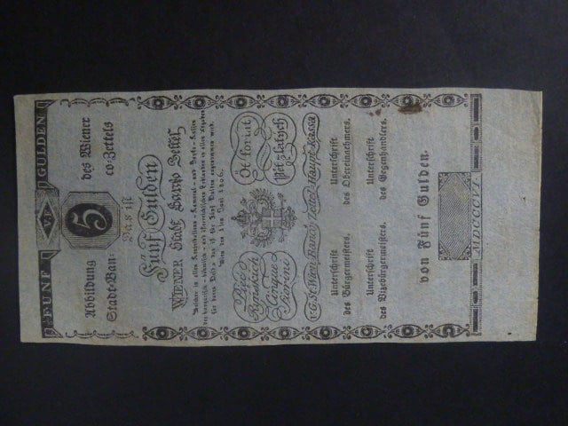 5 Gulden 1806 formulář