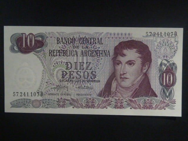 ARGENTINA, 10 Pesos 1973, BNB. B348a, Pi. 295