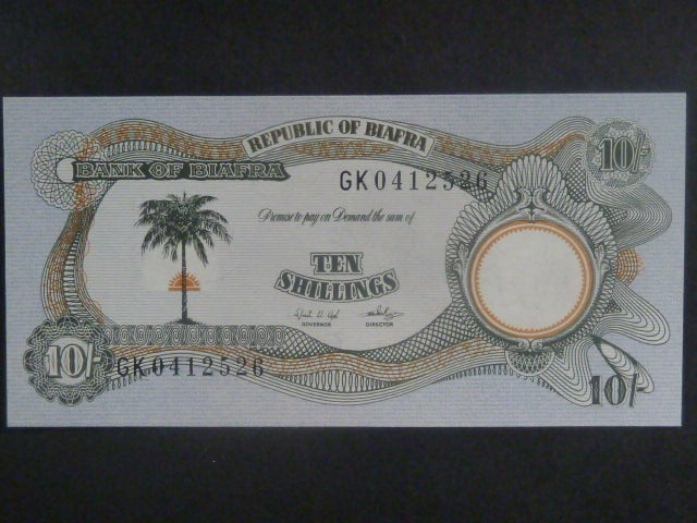 BIAFRA, 10 Shillings 1969, BNB. B104a, Pi. 4