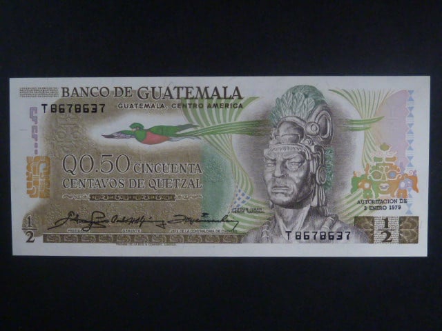 GUATEMALA, 1/2 Quetzal 1979, BNB. B542m, Pi. 58c