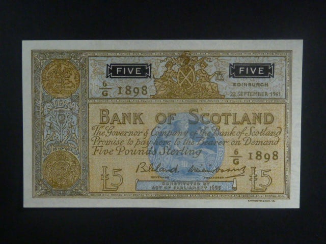 Bank of Scotland, 5 Pounds 1961, BNB. B208g, Pi. 103
