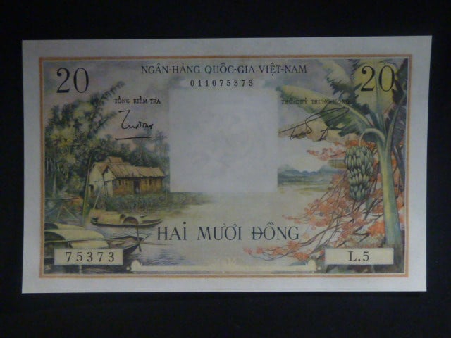 VIETNAM JIŽNÍ, 20 Dong 1956, BNB. B111a, Pi. 4