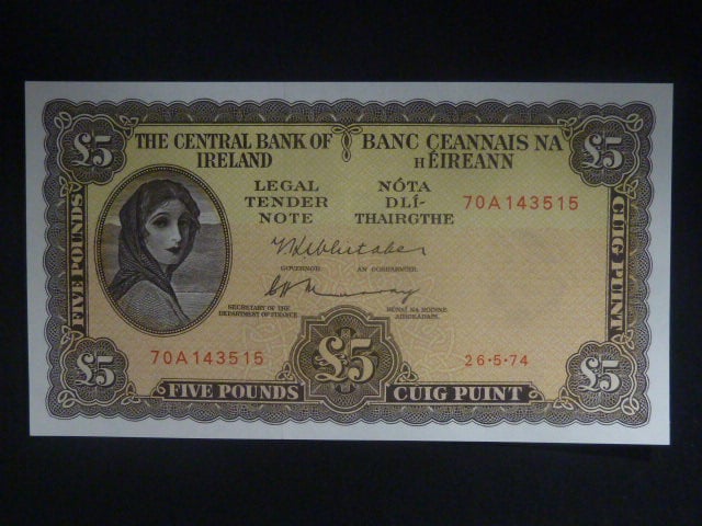 5 Pounds 1974 série 70A, BNB. B210c2, Pi. 65
