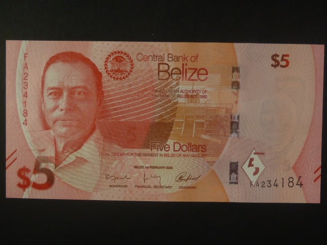 BELIZE, 5 Dollars 2025, BNB. B332a