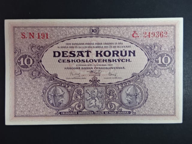 10 Kč 1927 série N 191