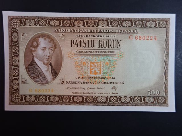 500 Kčs 1946 série G