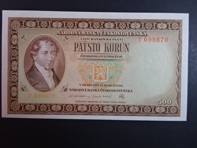500 Kčs 1946 série T
