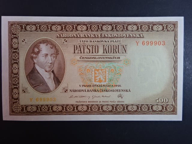 500 Kčs 1946 série Y