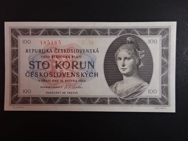 100 Kčs 1945 série C 38