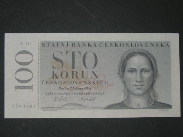 100 Kčs 1951, nevydaná, oboustranná