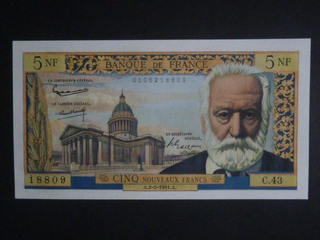 5 Nouveaux Francs 2.2. 1961, BNB. 999a, Pi. 141